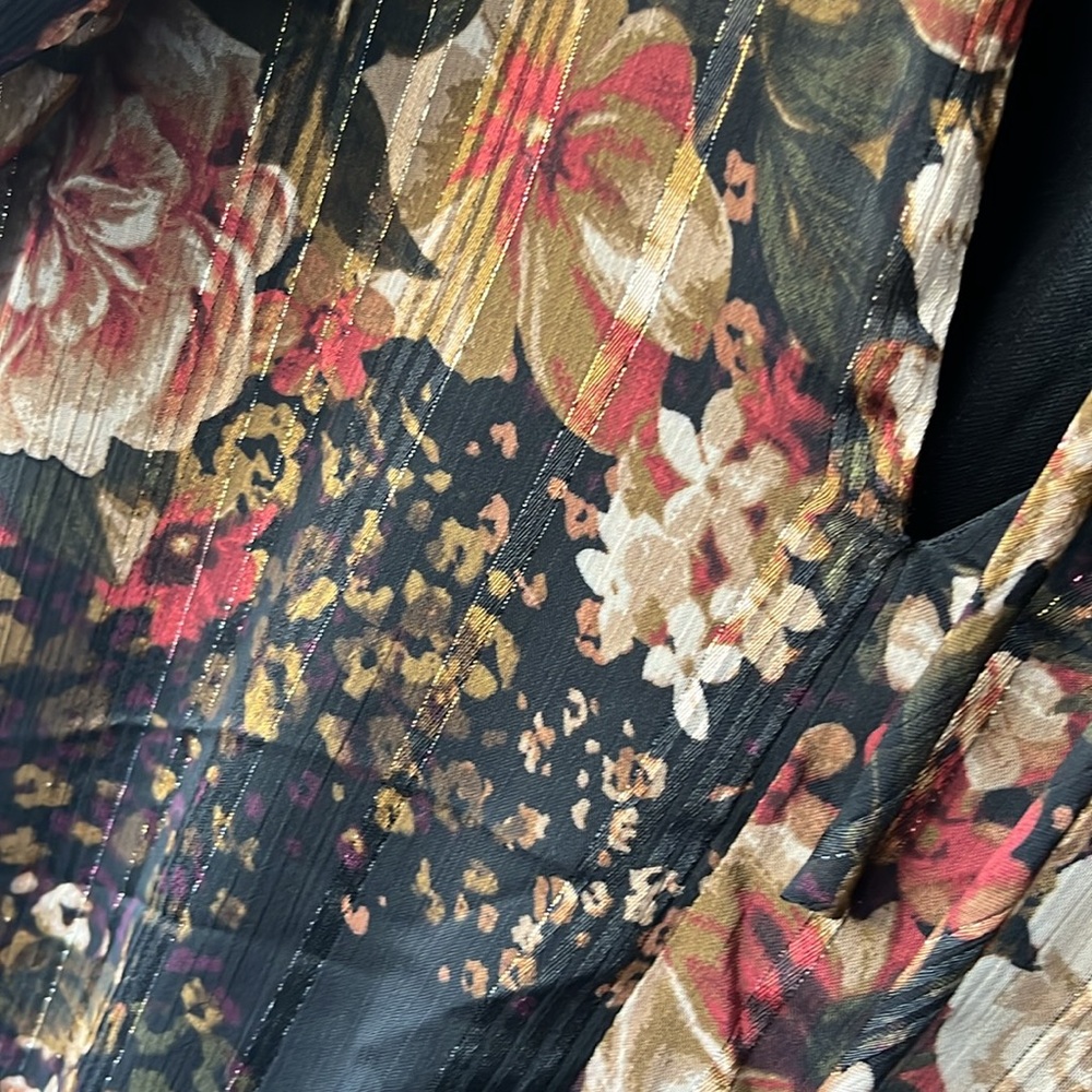 Ronni Nicole Long Sleeve Tie neck Floral Babydoll Mini Dress - Picture 5 of 6
